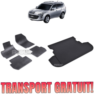 Set Covorase Auto Si Tavita Portbagaj PEUGEOT 4007 din 03.2007 - 08.2012, caroserie suv, 5 LOCURI, CU/FARA SUBWOOFER