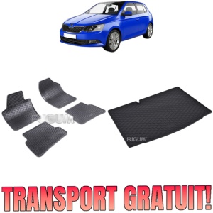 Set Covorase Auto Si Tavita Portbagaj SKODA FABIA III din 11.2014 - 08.2021, caroserie hatchback,