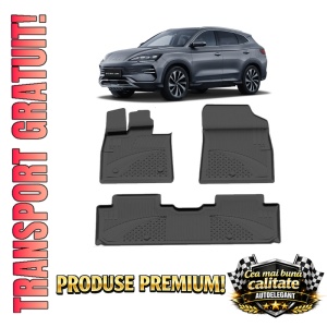 Set covorase BYD Seal U DM-I din 2021, covorase presuri tavita auto, cu tunel median intermediar din cauciuc thermoplastic, 4 Stickere auto cu BYD