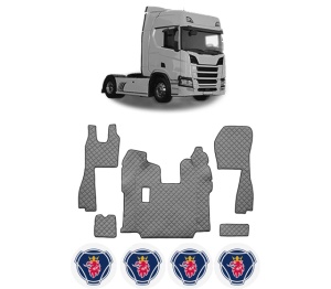 Set covorase Camion Tir SCANIA R II din 2016-2024, Auto, 4x Stickere auto cu SCANIA