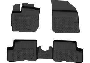 Set covorase Dacia Duster I 4X2 din 2013 - 2017, covorase presuri tavita auto, cu tunel median intermediar din cauciuc thermoplastic, 4 Stickere auto cu Dacia - Img 3