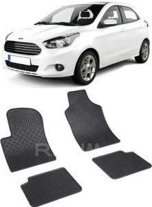 Set covorase Ford Ka II Hatchback 2009 - 08.2017 si 4 stickere rotunde Ford accesorii pentru autoturismul tau - masina v4778