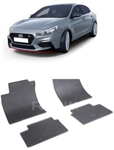 Set covorase Hyundai i30 III Coupe 02.2017 - prezent si 4 stickere rotunde Hyundai accesorii pentru autoturismul tau - masina v4711