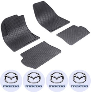 Set covorase Mazda 2 I Hatchback 2002 - 08.2007 si 4 stickere rotunde Mazda accesorii pentru autoturismul tau - masina v4670