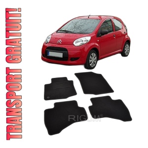 Set covorase mocheta Citroen C1 (1) pana la facelift, 2005-2011, din mocheta, compatibile cu autoturismul Citroen C1 (1) pana la facelift