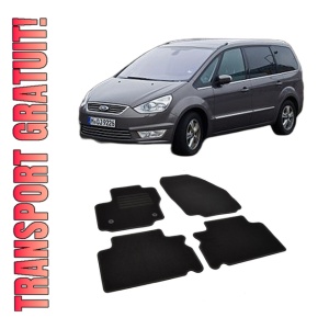 Set covorase mocheta Ford Galaxy Mk.2 cu 5 locuri 2012-2015 (sistem de fixare rotund), din mocheta, compatibile cu autoturismul Ford Galaxy Mk.2 cu 5 locuri