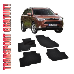 Set covorase mocheta Mitsubishi Outlander III Plug-in Hybrid 2013-2021, din mocheta, compatibile cu autoturismul Mitsubishi Outlander III Plug in Hybrid