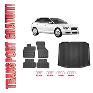 Set Covorase Presuri Auto Si Tavita Portbagaj AUDI A3 Sportback (8PA) din 2004-2013 AUDI
