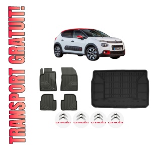 Set Covorase Presuri Auto Si Tavita Portbagaj CITROEN C3 III (SX) din 2016-2018 CITROEN