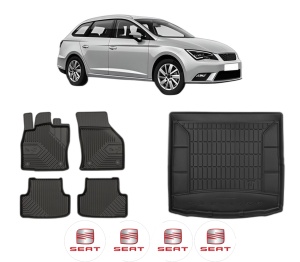 Set Covorase Presuri Auto Si Tavita Portbagaj SEAT LEON ST (5F8) din 2012-2020 SEAT - Img 2
