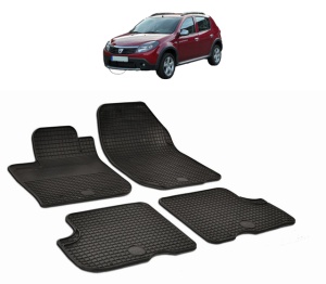 Set covorase presuri DACIA SANDERO din 2008-2012, auto, din cauciuc thermoplastic - Img 2