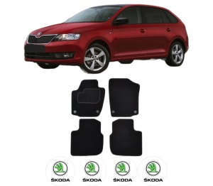 Set Covorase Presuri SKODA RAPID Spaceback (NH1) din 2012-2019, Auto, Material Textil Mocheta, SKODA - Img 2