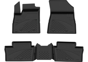Set covorase Renault Austral Full Hybrid din 2022, covorase presuri tavita auto, cu tunel median intermediar din cauciuc thermoplastic, 4 Stickere auto cu Renault - Img 3