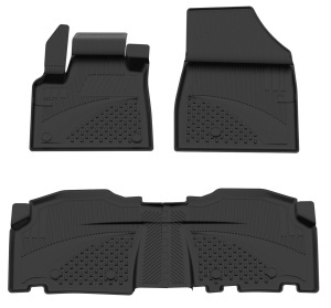 Set covorase Renault Kangoo din 2021, covorase presuri tavita auto, cu tunel median intermediar din cauciuc thermoplastic, 4 Stickere auto cu Renault - Img 3