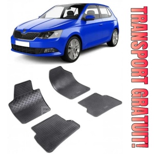 Set covorase Skoda Fabia III Hatchback 11.2014 - prezent si 4 stickere rotunde Skoda