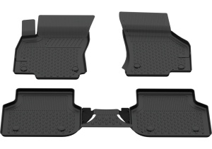 Set covorase Skoda Octavia III din 2013-2020, covorase presuri tavita auto, cu tunel median intermediar din cauciuc thermoplastic, 4 Stickere auto cu Skoda - Img 3