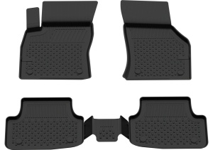 Set covorase Volkswagen Golf VIII din 2020, covorase presuri tavita auto, cu tunel median intermediar din cauciuc thermoplastic, 4 Stickere auto cu Volkswagen - Img 3