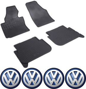 Set covorase Volkswagen Touran Van 03.2003 - 08.2015 si 4 stickere rotunde Volkswagen accesorii pentru autoturismul tau - masina v4219