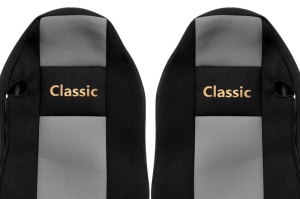 Set Huse Scaune Camion Tir MAN ACTROS MP4 / MP5 din 2011-2024, Auto, Model CLASSIC, Culoare Gri, 4x Stickere auto cu MAN - Img 3