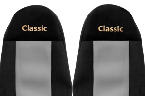 Set Huse Scaune Camion Tir VOLVO FH din 2005-2009, Auto, Model CLASSIC, Culoare Gri, 4x Stickere auto cu VOLVO - Img 3