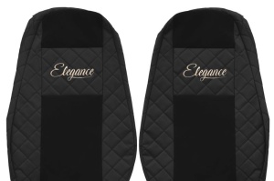 Set Huse Scaune Camion Tir VOLVO STRALIS I din 2002-2013, Auto, Model ELEGANCE Q, Culoare Negru, 4x Stickere auto cu VOLVO - Img 4