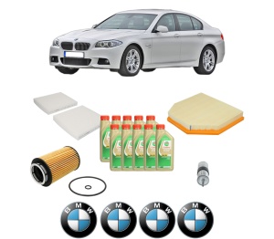 Set Pachet filtre revizie Bosch, 10 litrii ulei Castrol 5W30 BMW Seria 5 (F10) M5 30th Anniversary din 2014-2016, 4x Stickere auto cu BMW - Img 2