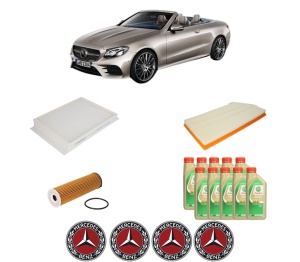 Set Pachet filtre revizie Bosch, 10 litrii ulei Castrol 5W30 MERCEDES-BENZ E-CLASS Convertible (A238) AMG E53 EQ Boost 4-matic+ (238.461) din 2018, 4x Stickere auto cu MERCEDES-BENZ - Img 2