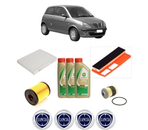 Set Pachet filtre revizie Bosch, 3 litrii ulei Castrol 5W40 LANCIA YPSILON (843_) 1.3 JTD (843.AXD11, 843.AXD1A) din 2003-2011, 4x Stickere auto cu LANCIA - Img 2