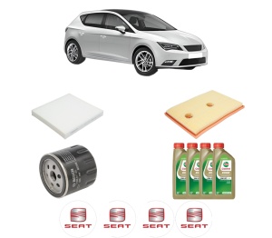 Set Pachet filtre revizie Bosch, 4 litrii ulei Castrol 0W20 SEAT LEON (5F1) 1.4 TSI din 2014-2020, 4x Stickere auto cu SEAT - Img 2
