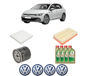 Set Pachet filtre revizie Bosch, 4 litrii ulei Castrol 0W20 Volkswagen GOLF VIII (CD1, DA1) 1.0 TSI din 2020, 4x Stickere auto cu Volkswagen - Img 2