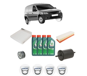 Set Pachet filtre revizie Bosch, 4 litrii ulei Castrol 10W40 DACIA LOGAN EXPRESS (FS_) 1.6 din 2009, 4x Stickere auto cu DACIA - Img 2