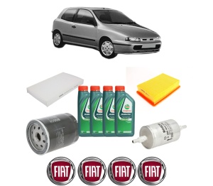 Set Pachet filtre revizie Bosch, 4 litrii ulei Castrol 10W40 FIAT BRAVO I (182_) 1.6 din 2000-2001, 4x Stickere auto cu FIAT - Img 2