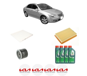 Set Pachet filtre revizie Bosch, 4 litrii ulei Castrol 10W40 KIA CERATO I Saloon (LD) 1.6 din 2004-2009, 4x Stickere auto cu KIA - Img 2