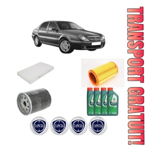Set Pachet filtre revizie Bosch, 4 litrii ulei Castrol 10W40 LANCIA LYBRA (839_) 1.6 din 2000-2005, 4x Stickere auto cu LANCIA