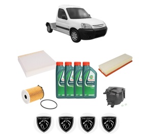 Set Pachet filtre revizie Bosch, 4 litrii ulei Castrol 10W40 PEUGEOT PARTNER Platform/Chassis (5_, G_) 1.6 HDi 75 din 2006-2008, 4x Stickere auto cu PEUGEOT - Img 2