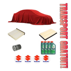 Set Pachet filtre revizie Bosch, 4 litrii ulei Castrol 10W40 SUZUKI SX4 (EY, GY) 1.6 VVT (RW416, YA21S) din 2006, 4x Stickere auto cu SUZUKI
