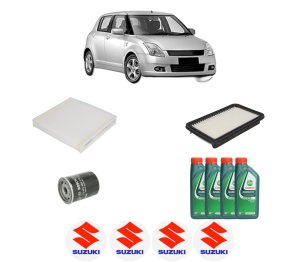 Set Pachet filtre revizie Bosch, 4 litrii ulei Castrol 10W40 SUZUKI SWIFT III (MZ, EZ) 1.6 (RS416, RR 416, ZC31S) din 2006, 4x Stickere auto cu SUZUKI - Img 2