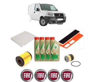 Set Pachet filtre revizie Bosch, 4 litrii ulei Castrol 5W40 FIAT DOBLO Box Body/MPV (223_) 1.3 D Multijet din 2005-2010, 4x Stickere auto cu FIAT - Img 2