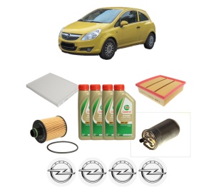 Set Pachet filtre revizie Bosch, 4 litrii ulei Castrol 5W40 OPEL CORSA D Hatchback Van (S07) 1.3 CDTI (L08) din 2006-2010, 4x Stickere auto cu OPEL - Img 2