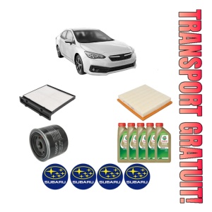 Set Pachet filtre revizie Bosch, 5 litrii ulei Castrol 0W20 SUBARU IMPREZA Hatchback (GT_) 1.6 i (GT3) din 2017, 4x Stickere auto cu SUBARU
