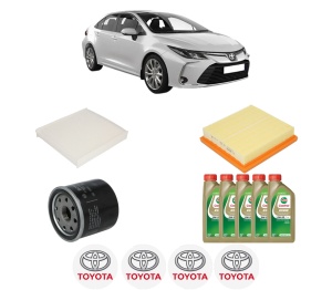 Set Pachet filtre revizie Bosch, 5 litrii ulei Castrol 0W20 TOYOTA COROLLA Hatchback (_E21_, _EA1_, _EH1_) 2.0 Hybrid (MZEH12) din 2019, 4x Stickere auto cu TOYOTA - Img 2