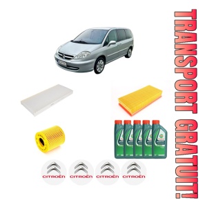 Set Pachet filtre revizie Bosch, 5 litrii ulei Castrol 10W40 CITROEN C8 Van (EA_, EB_) 2.0 (EBRFJC) din 2004-2011, 4x Stickere auto cu CITROEN