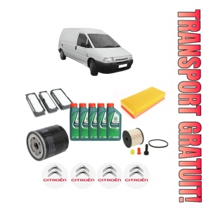 Set Pachet filtre revizie Bosch, 5 litrii ulei Castrol 10W40 CITROEN JUMPY I Van (BS_, BT_, BY_, BZ_) 2.0 HDi 110 din 2001-2006, 4x Stickere auto cu CITROEN
