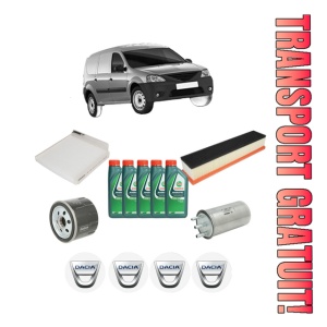 Set Pachet filtre revizie Bosch, 5 litrii ulei Castrol 10W40 DACIA LOGAN EXPRESS (FS_) 1.5 dCi (FS0K) din 2009, 4x Stickere auto cu DACIA