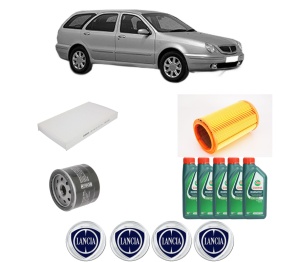 Set Pachet filtre revizie Bosch, 5 litrii ulei Castrol 10W40 LANCIA LYBRA SW (839_) 2.0 20V (839BXH1A) din 2000-2005, 4x Stickere auto cu LANCIA - Img 2