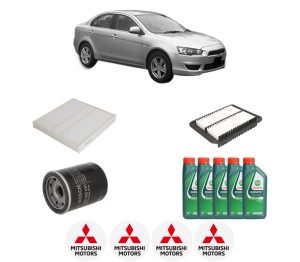 Set Pachet filtre revizie Bosch, 5 litrii ulei Castrol 10W40 MITSUBISHI LANCER VIII (CY_A, CZ_A) 1.8 (CY3A, CY6A) din 2008, 4x Stickere auto cu MITSUBISHI - Img 2