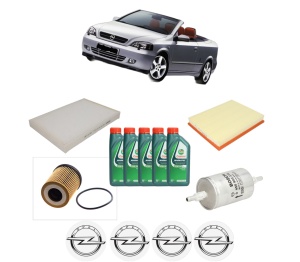 Set Pachet filtre revizie Bosch, 5 litrii ulei Castrol 10W40 OPEL ASTRA G Convertible (T98) 1.8 16V (F67) din 2001-2005, 4x Stickere auto cu OPEL - Img 2