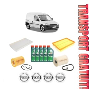 Set Pachet filtre revizie Bosch, 5 litrii ulei Castrol 10W40 OPEL COMBO Box Body/MPV 1.7 DI 16V din 2001, 4x Stickere auto cu OPEL
