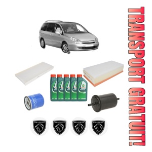 Set Pachet filtre revizie Bosch, 5 litrii ulei Castrol 10W40 PEUGEOT 807 (EB_) 3.0 V6 din 2002, 4x Stickere auto cu PEUGEOT