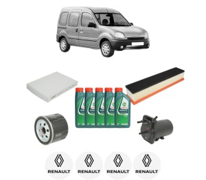 Set Pachet filtre revizie Bosch, 5 litrii ulei Castrol 10W40 RENAULT KANGOO (KC0/1_) 1.5 dCi din 2005, 4x Stickere auto cu RENAULT - Img 2